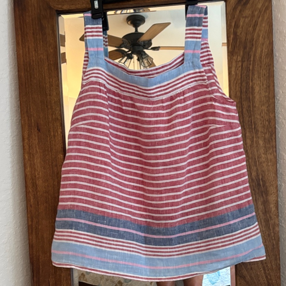 Talbots Red and Blue Striped Tank Top